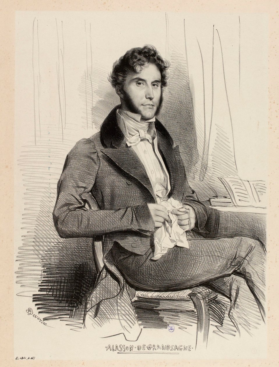 Portret van Ajasson de Grandsagne door Achille Devéria