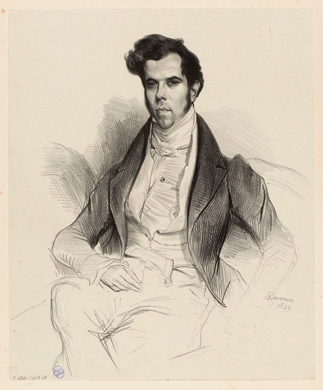 Portret van Horace Say (1794-1860), econoom en parlementslid door Achille Devéria