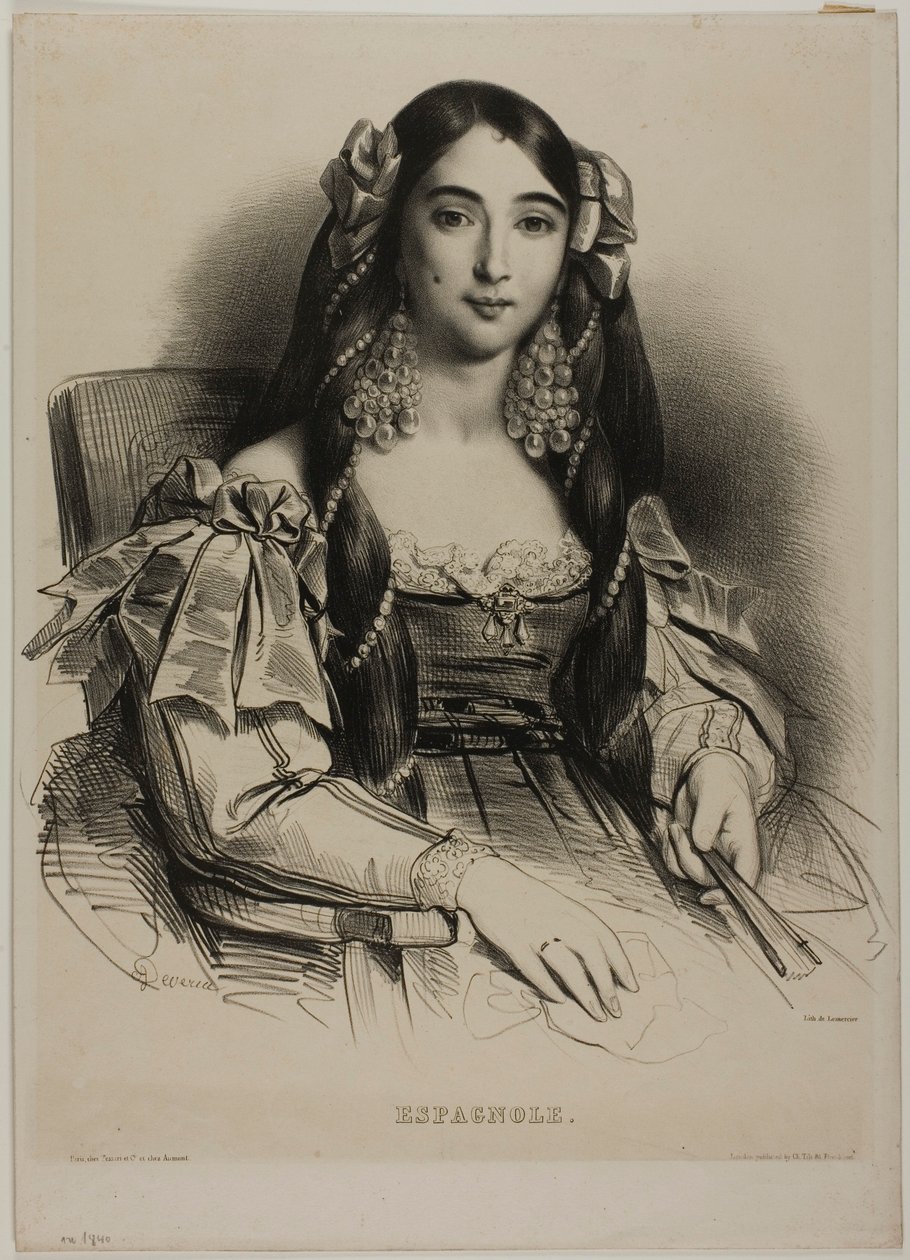 Portret van een Spaanse vrouw door Achille Devéria