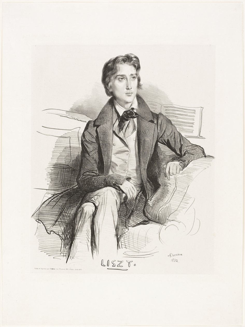 Portret van Franz Liszt door Achille Devéria