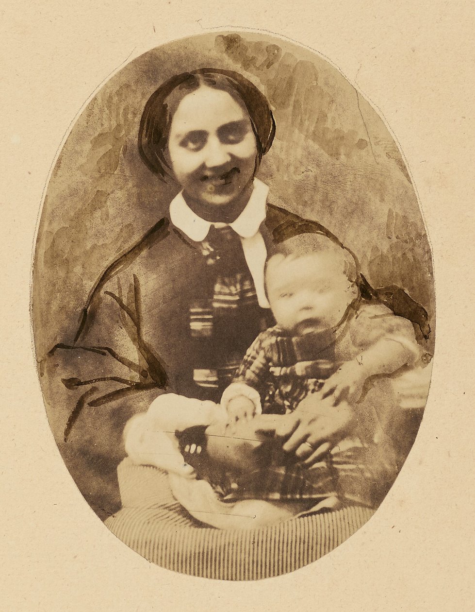 [Portret van Marie Devéria met haar zoon]. door Achille Devéria