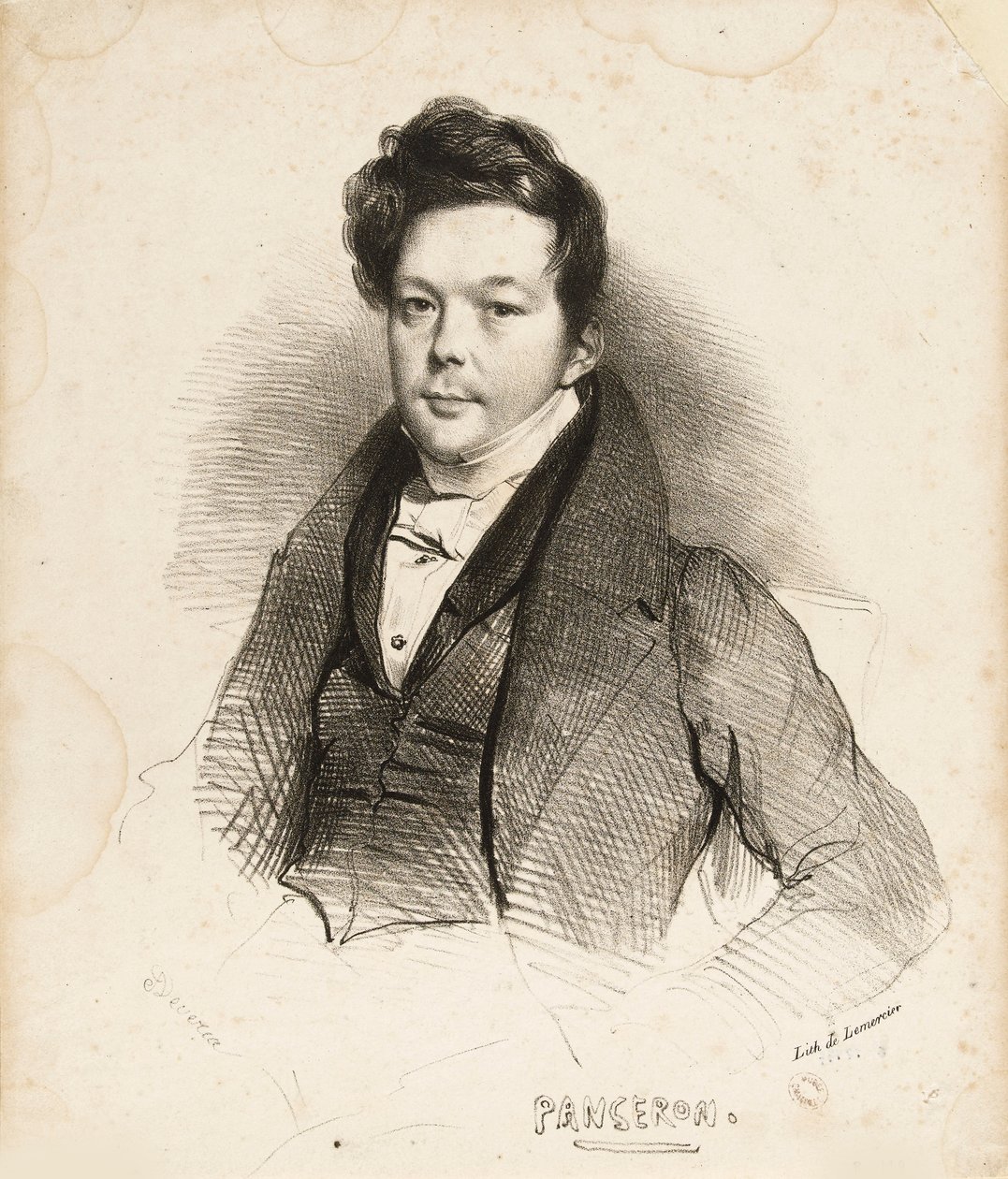 Portret van de componist Auguste-Mathieu Panseron 1796-1859 door Achille Devéria