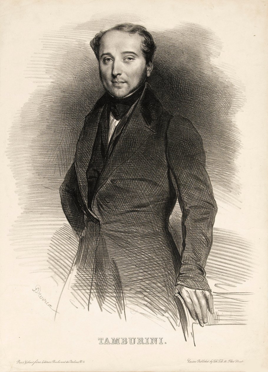 Portret van de operazanger Antonio Tamburini 1800-1876, 1833 door Achille Devéria