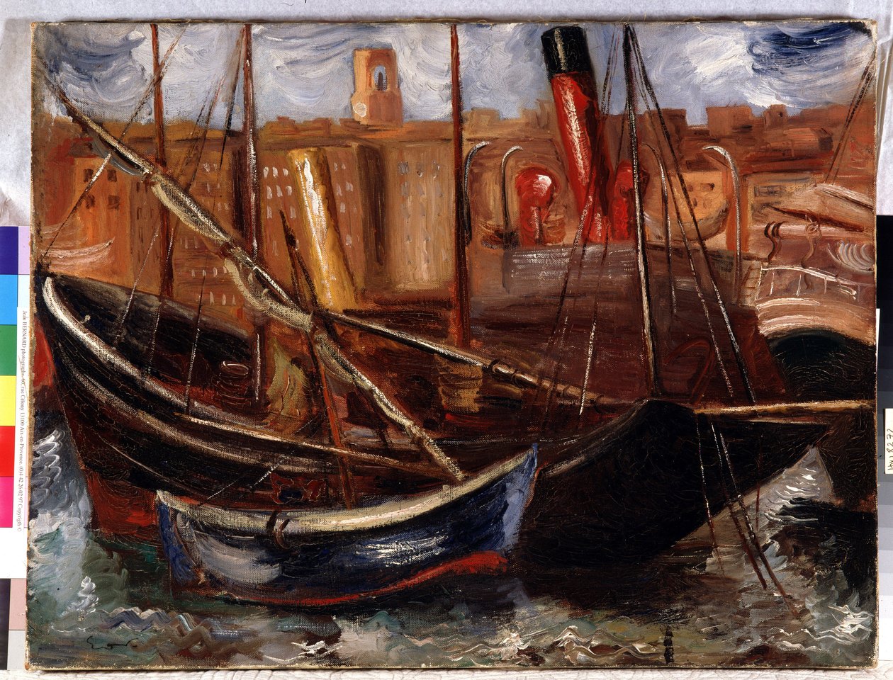 Boten in de oude haven van Marseille door Achille Emile Othon Friesz
