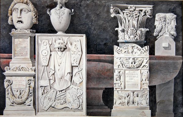 Fragmenten van oude sculpturen door Achille Francois Leclere