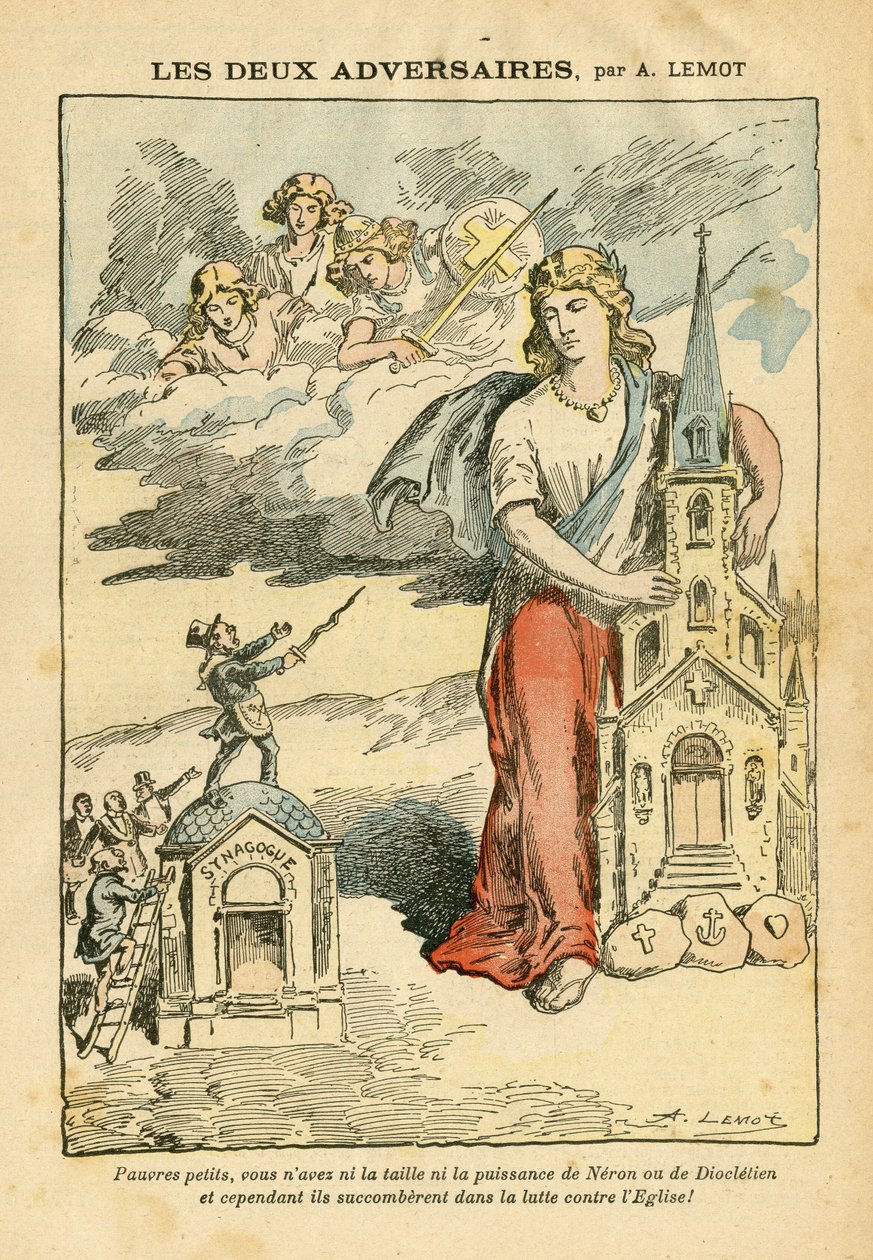 Illustratie van Achille Lemot in Le Pelerin - De twee tegenstanders door Achille Lemot