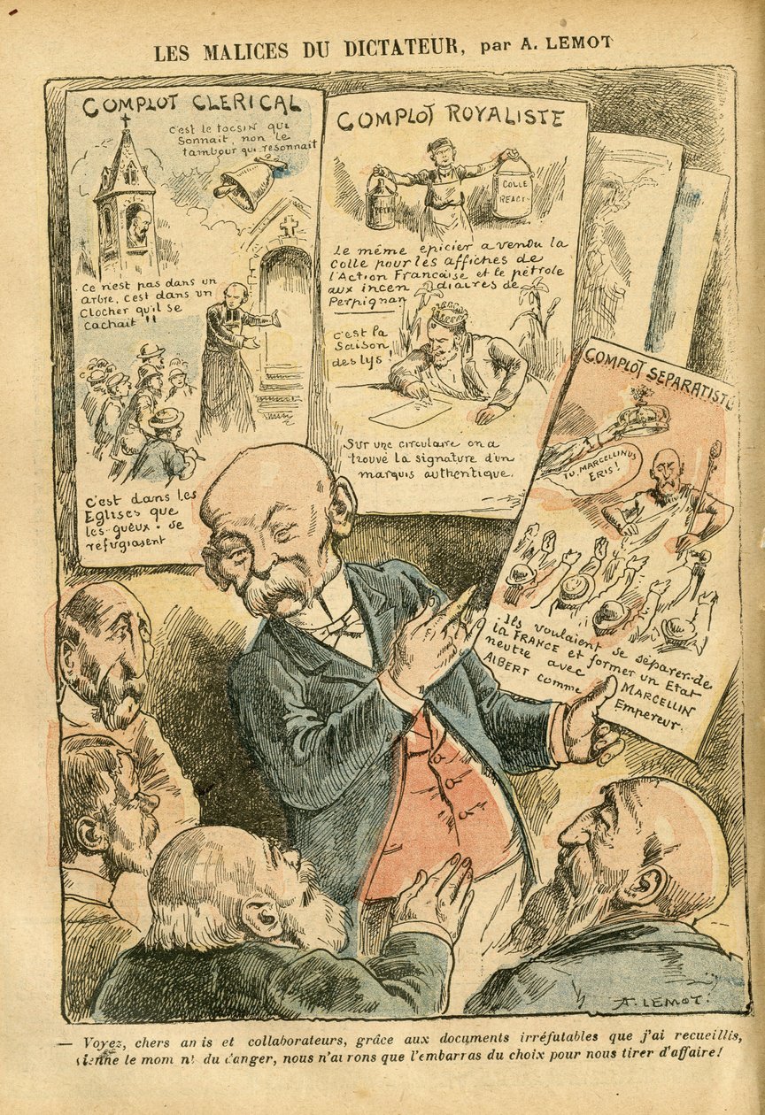Illustratie van Achille Lemot in Le Pelerin - De listen van de dictator door Achille Lemot
