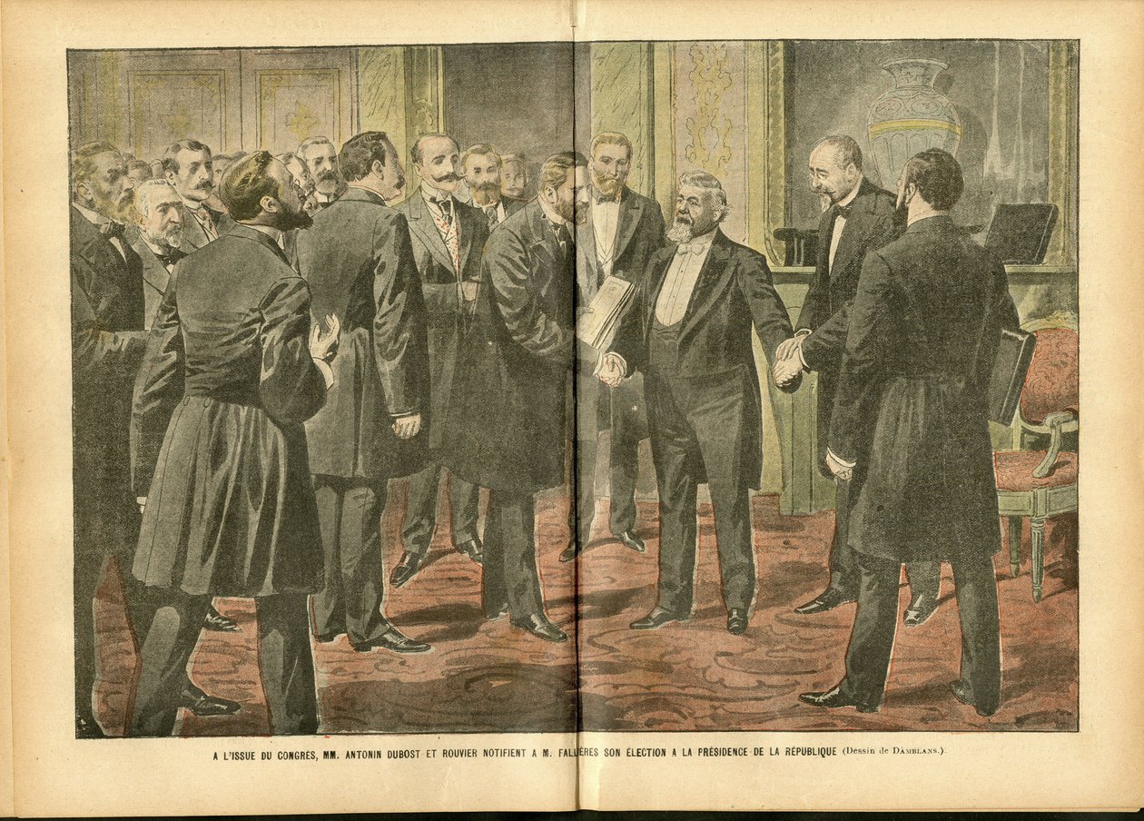 Illustratie van Achille Lemot (1846-1909) in Le Pelerin, 28/01/06 - Verkiezingen, President van de Republiek - Fallieres Armand (1841-1931) door Achille Lemot