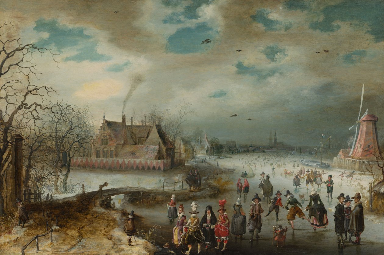 Schaatsen op de Bevroren Amstel door Adam van Breen