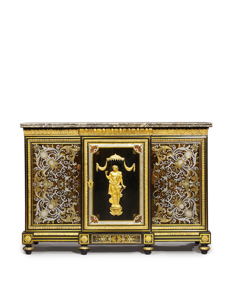 Louis XVI zijcabinet, in opdracht van de Marchand-Mercier Claude-Francois Julliot, met Louis XIV marqueterie panelen, c.1775-1800 door Adam (attr. to) Weisweiler
