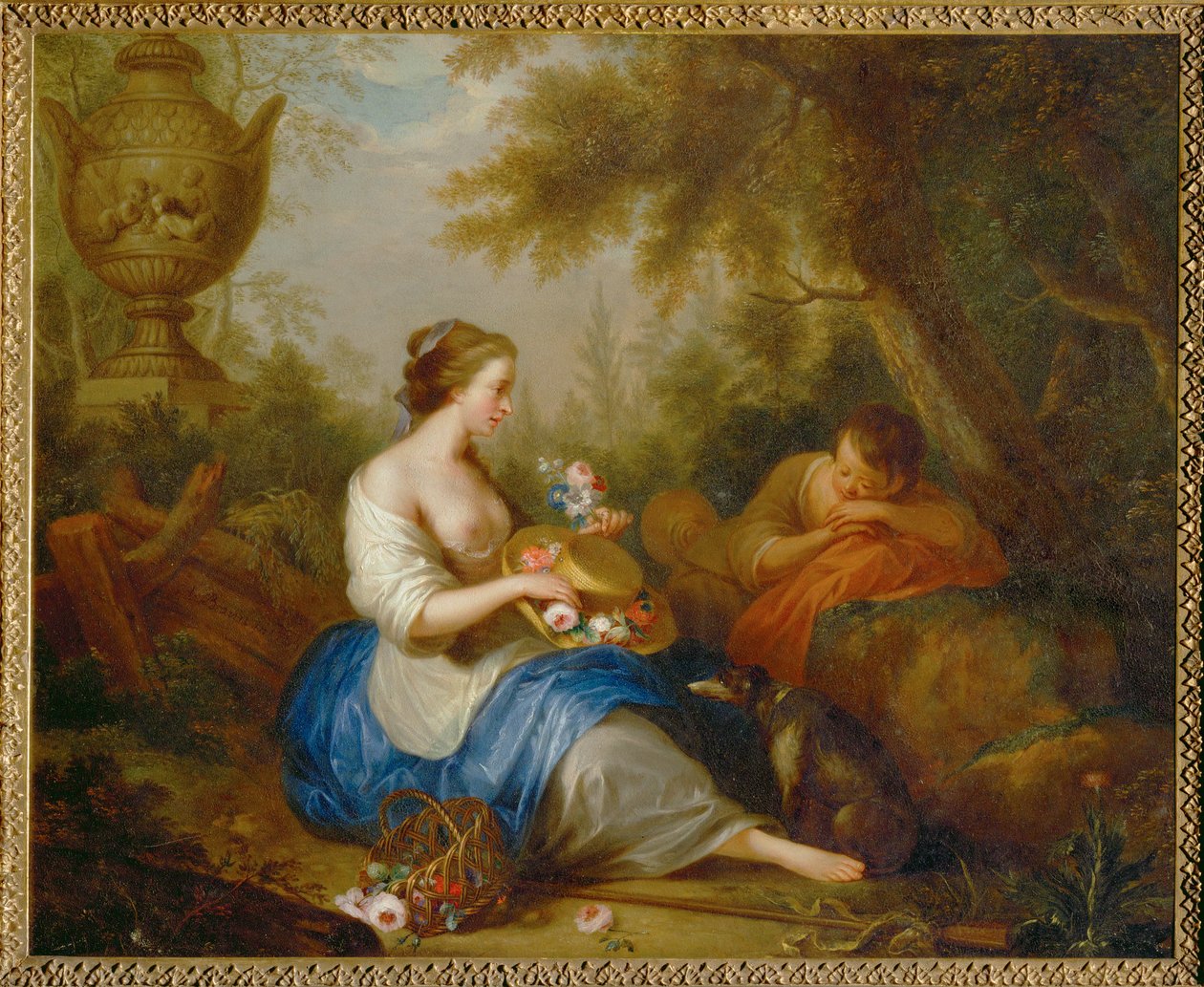 Erotisch tafereel (schilderij op koper) door Adam Braun