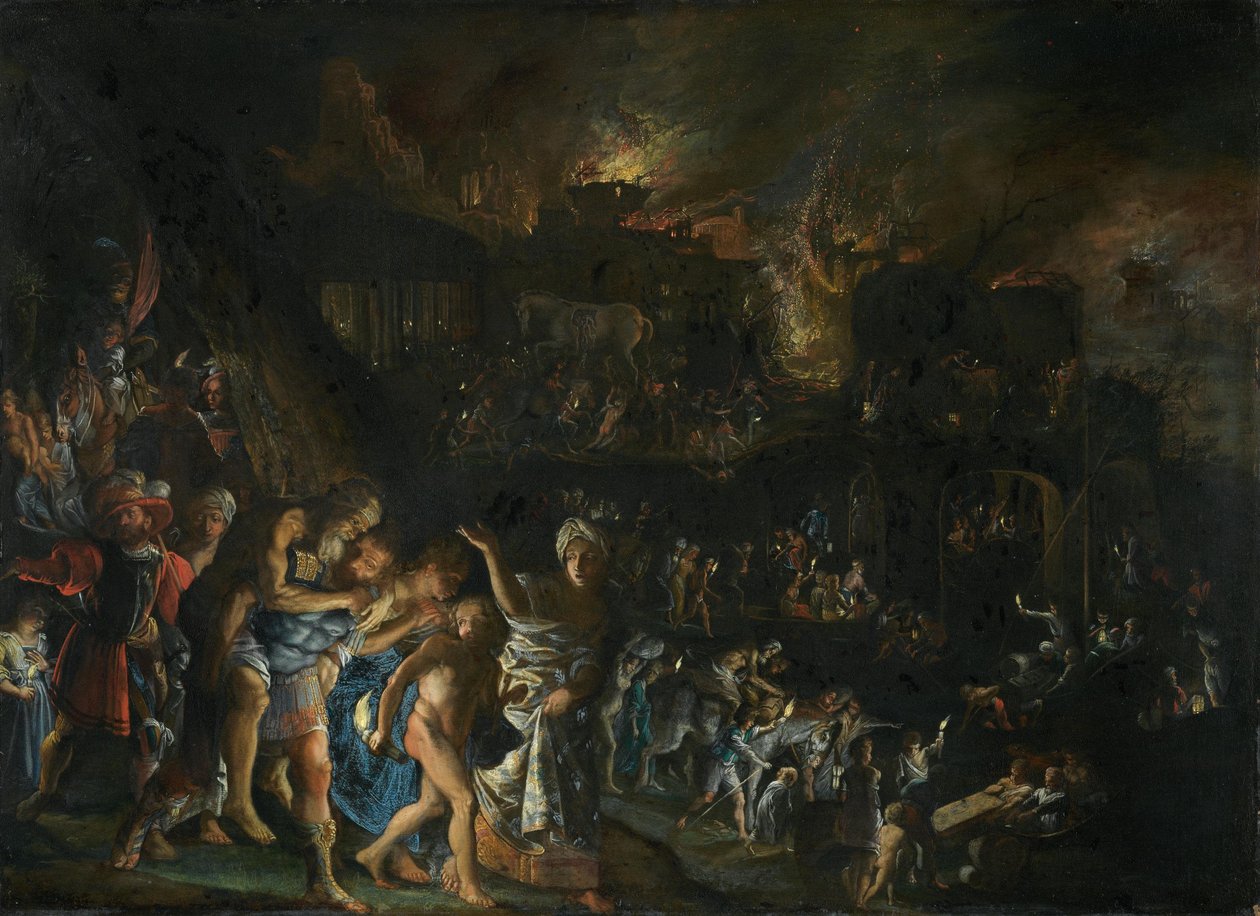 De brand van Troje door Adam Elsheimer