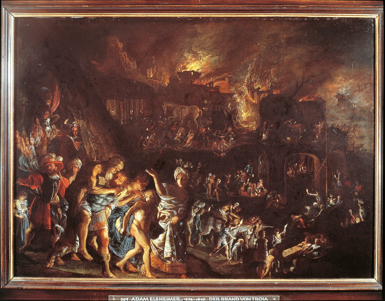 De verbranding van Troje, ca. 1604 door Adam Elsheimer
