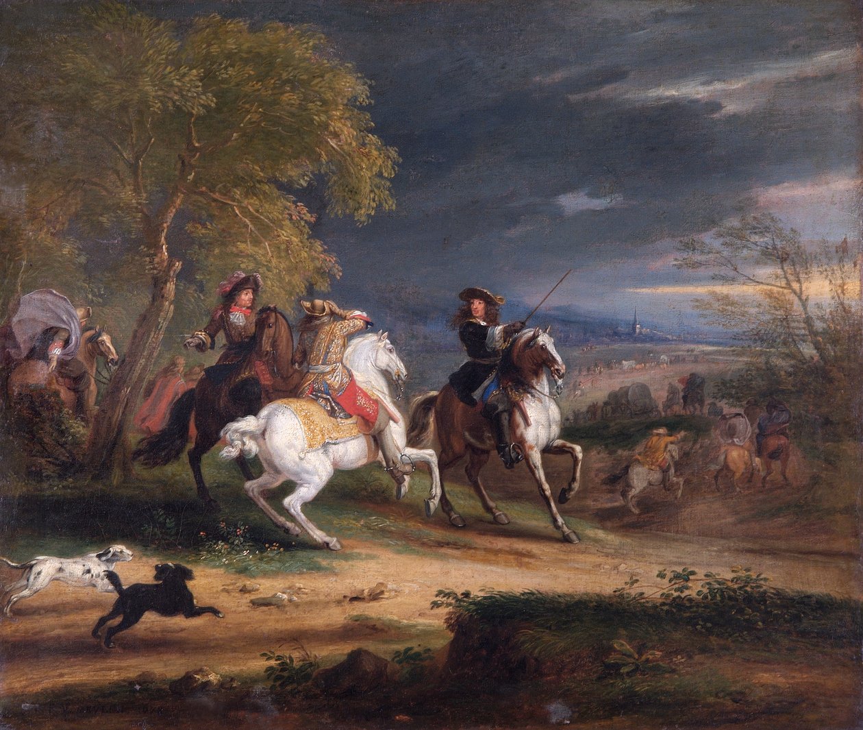 Franse generaals arriveren voor een stad door Adam Frans van der Meulen