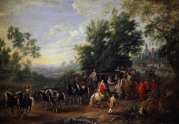Reisprocessie van een Prinses door Adam Frans van der Meulen