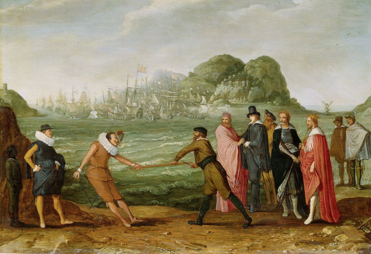 Allegorie van de Overwinning van de Nederlanders op de Spaanse Vloot bij Gibraltar op 25 April 1607 door Adam Willaerts