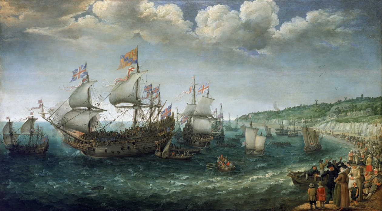Inscheping van Frederik I van Wittelsbach, keurvorst van de Palts, in het schip 