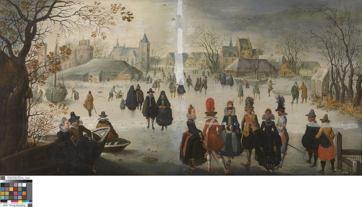 Duits: Winterlandschap met schaatsers winterlandschap met schaatsen door Adam van Breen
