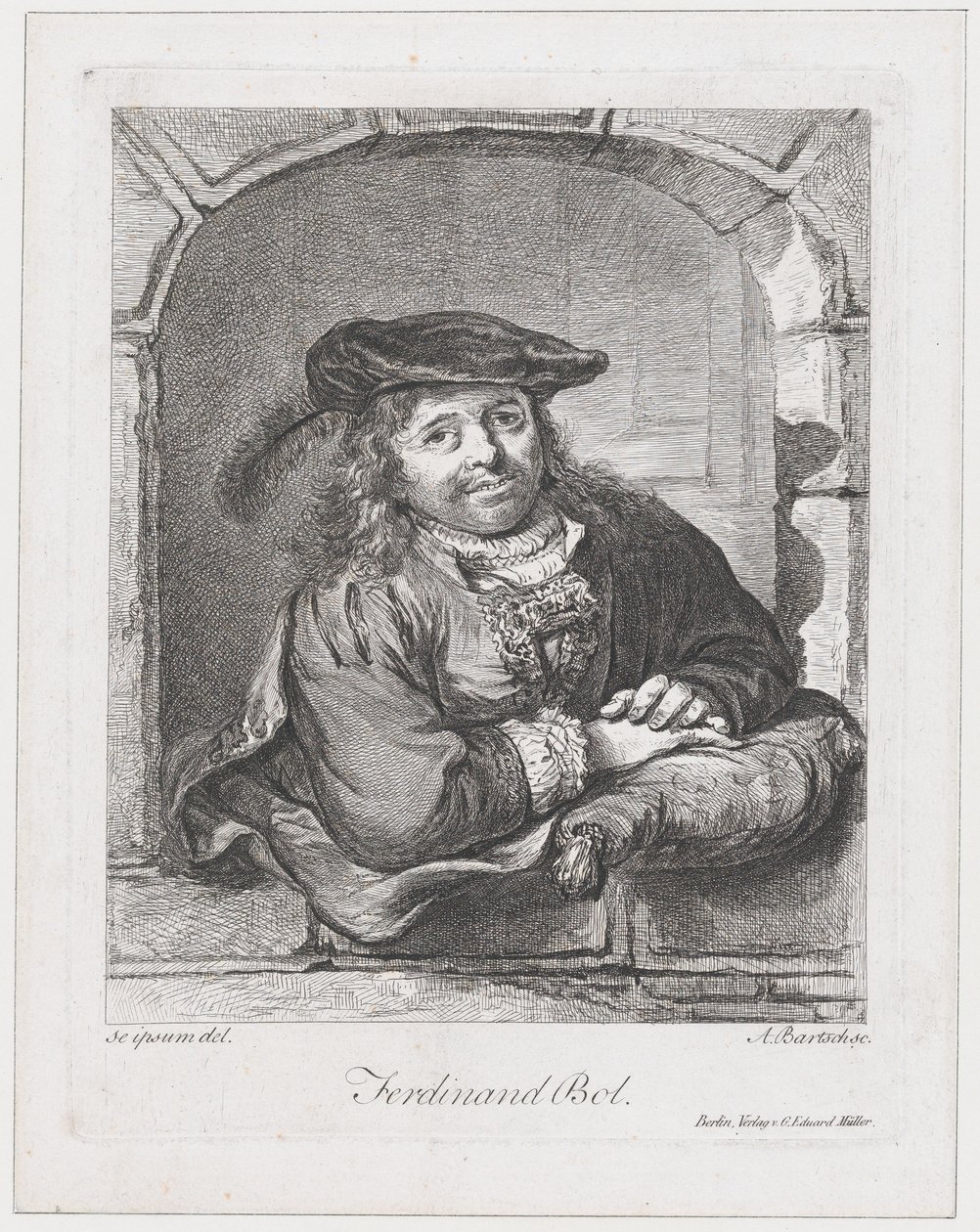 Portret van Ferdinand Bol door Adam von Bartsch