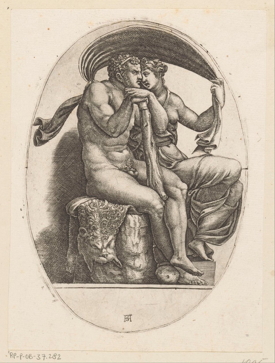 Hercules en Deianeira door Adamo Scultori