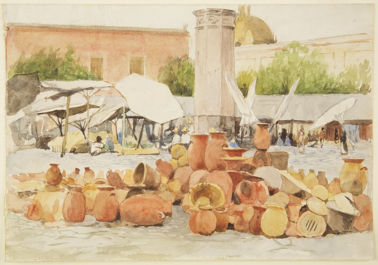Een markt in Mexico door Adela Breton