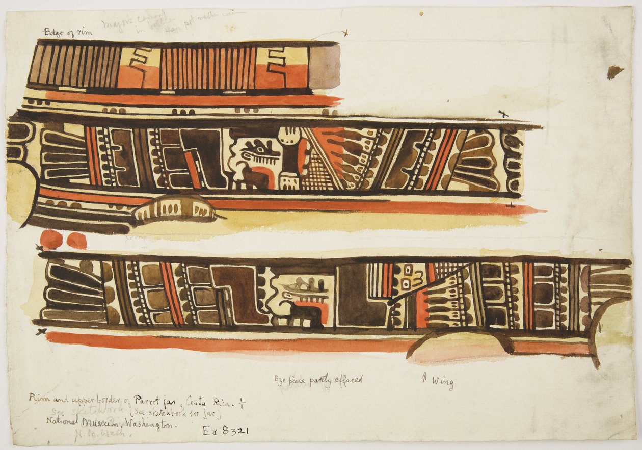Decoratieve ontwerpen van aardewerk door Adela Breton