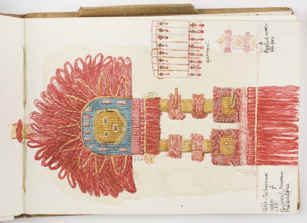 Schetsboek van aquarellen en tekeningen door Adela Breton