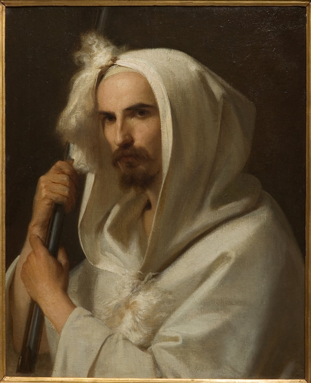 Portret van een Arabier met een geweer en een barracano, 1849 door Adeodato Malatesta or Malatesti