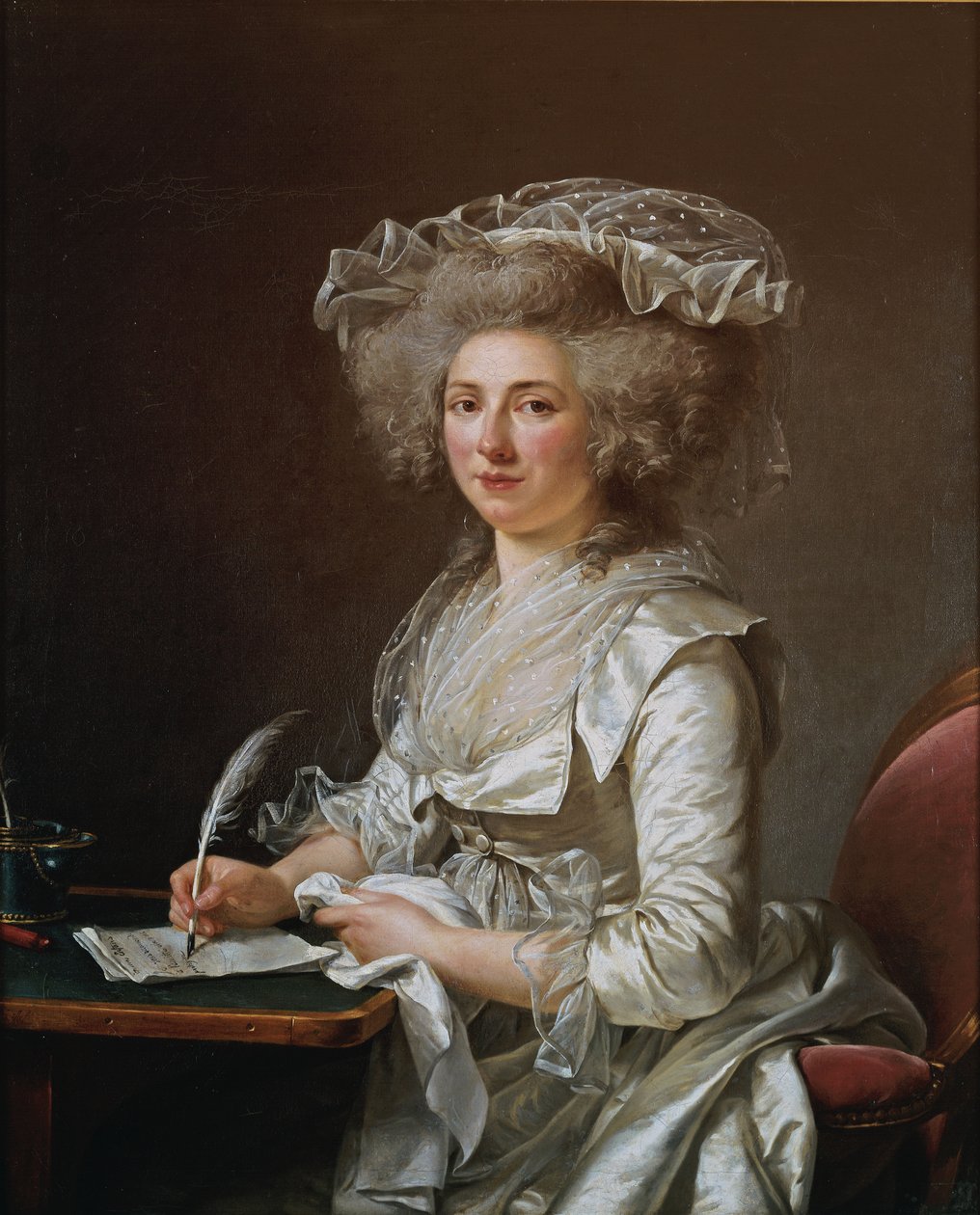 Frans:  Portrait de femme Portret van een vrouw door Adelaide Labille Guiard