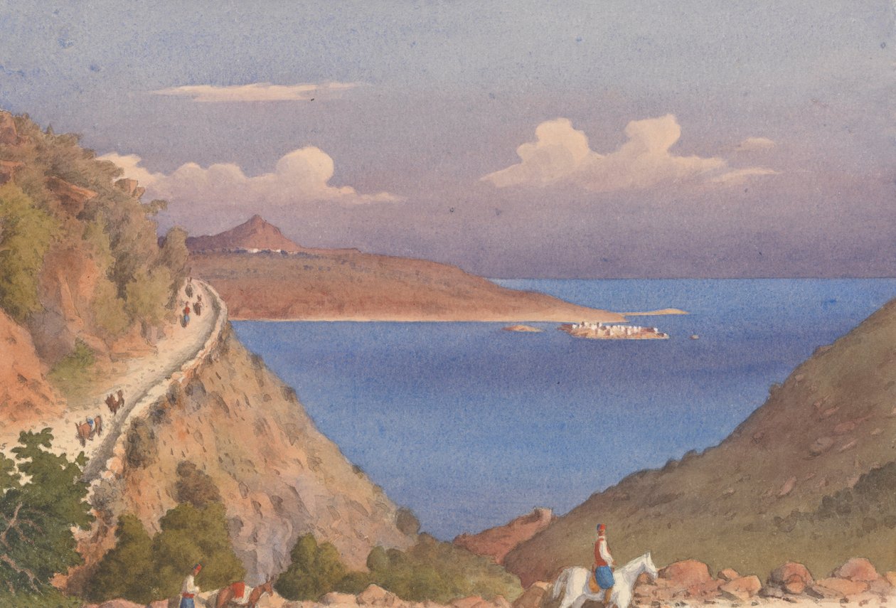 Fort van Suda [Souda], en ingang naar Suda Baai, Candia [Kreta], 24 okt. 1857 door Admiral Sir Edward Gennys Fanshawe
