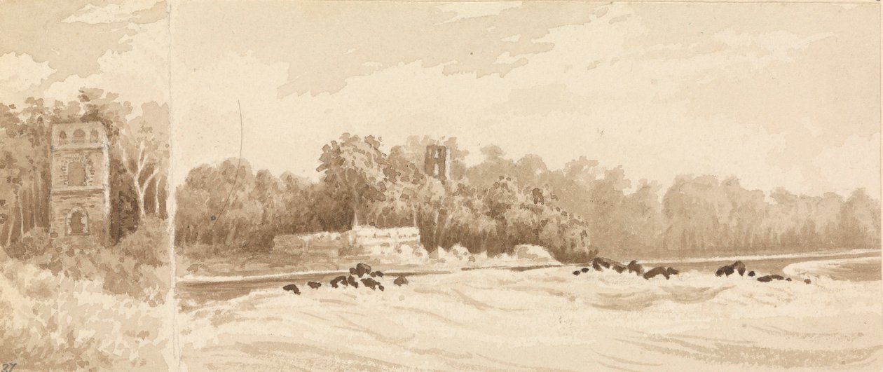 Verwoeste toren op de plaats van de oude stad Panama, vernietigd door Morgan de Boekaniers in 1670, maart 1850 door Admiral Sir Edward Gennys Fanshawe