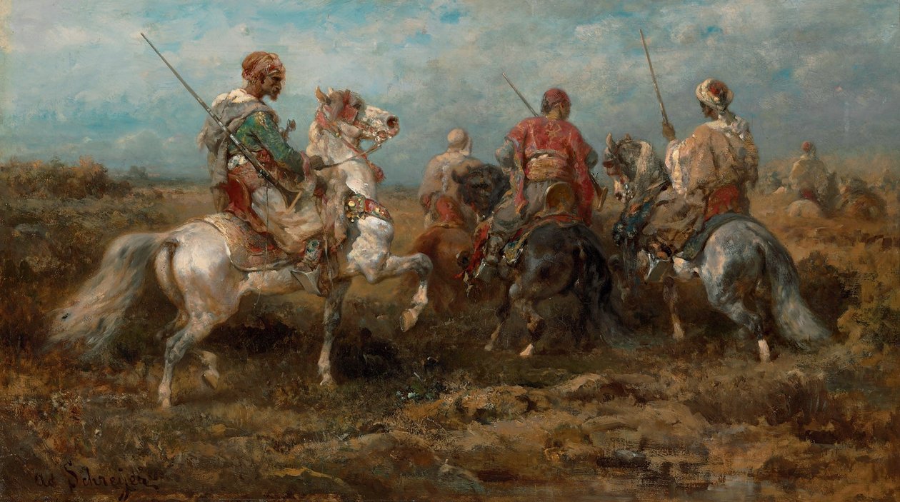 Arabische Ruiters door Adolf Schreyer