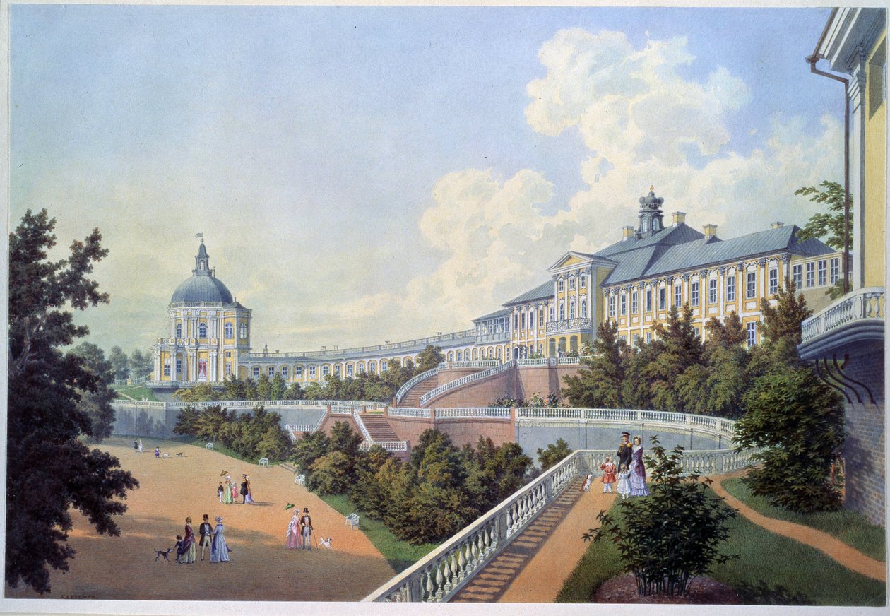 Het grote paleis van Oranienbaum door Adolf Besemann