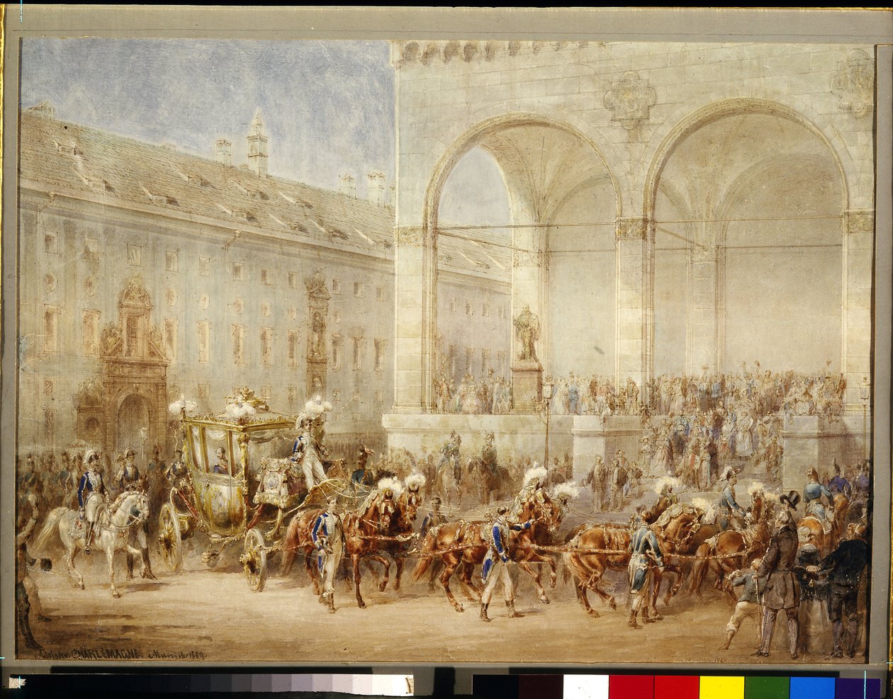 Vertrekceremonie van keizer Nicolaas I door Adolf Jossifowitsch Charlemagne