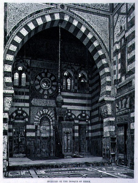 Interieur van de moskee in Ezbek door Adolf Seel