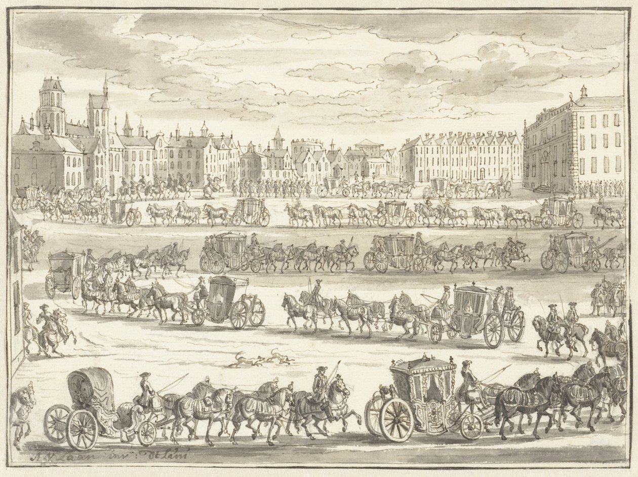 Intrede van Cornelis Hop als ambassadeur te Parijs, 23 juni 1719 door Adolf van der Laan