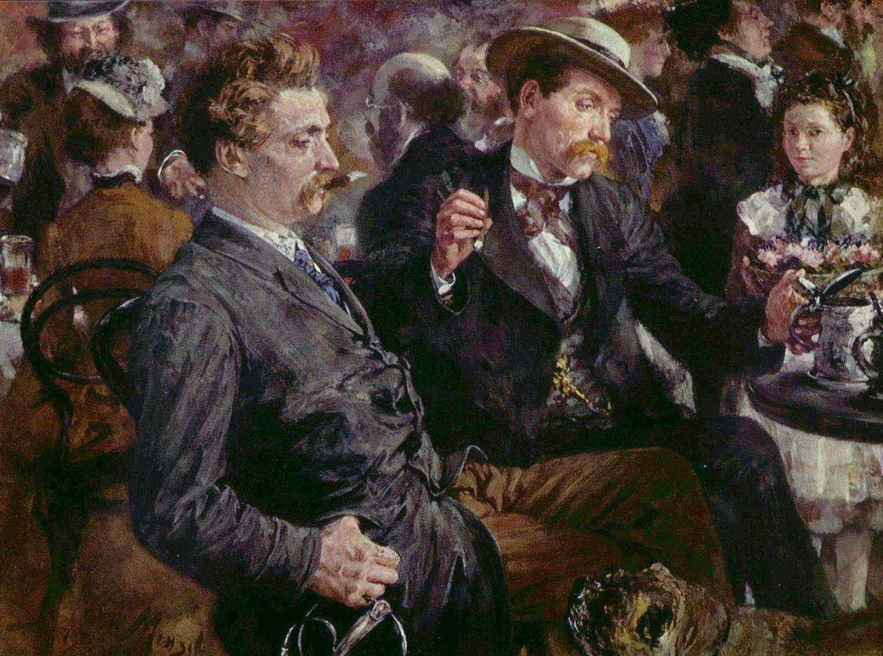 In de biertuin door Adolph Menzel
