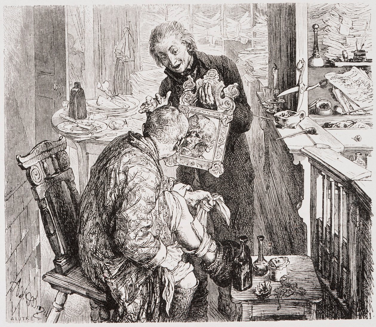 De gebroken kruik door Adolph Menzel