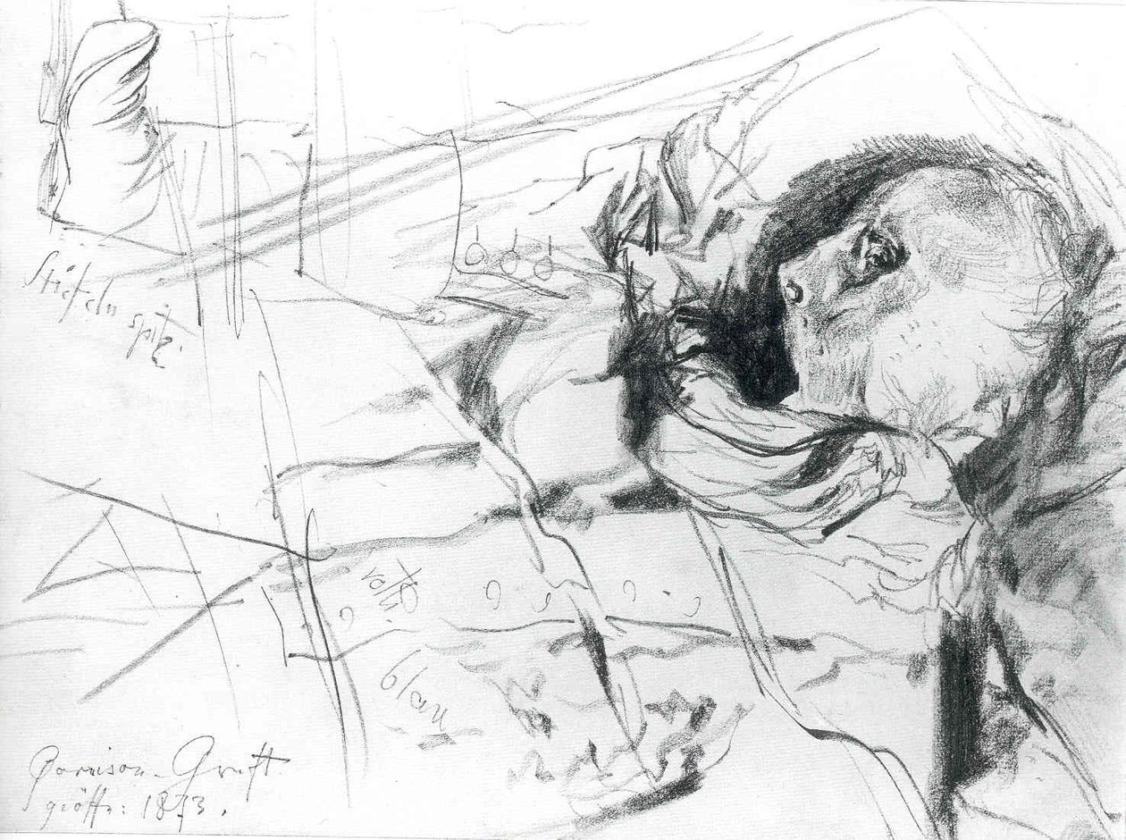 Schedel en laarzen door Adolph Menzel