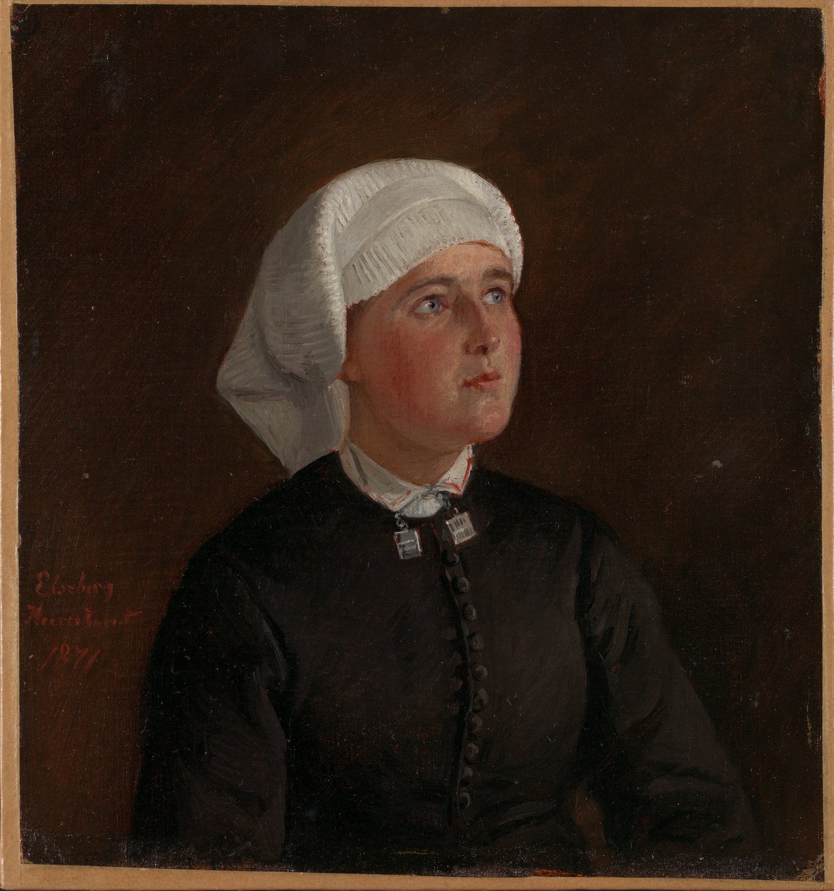 Portret van Elseberg Herrestvedt door Adolph Tidemand