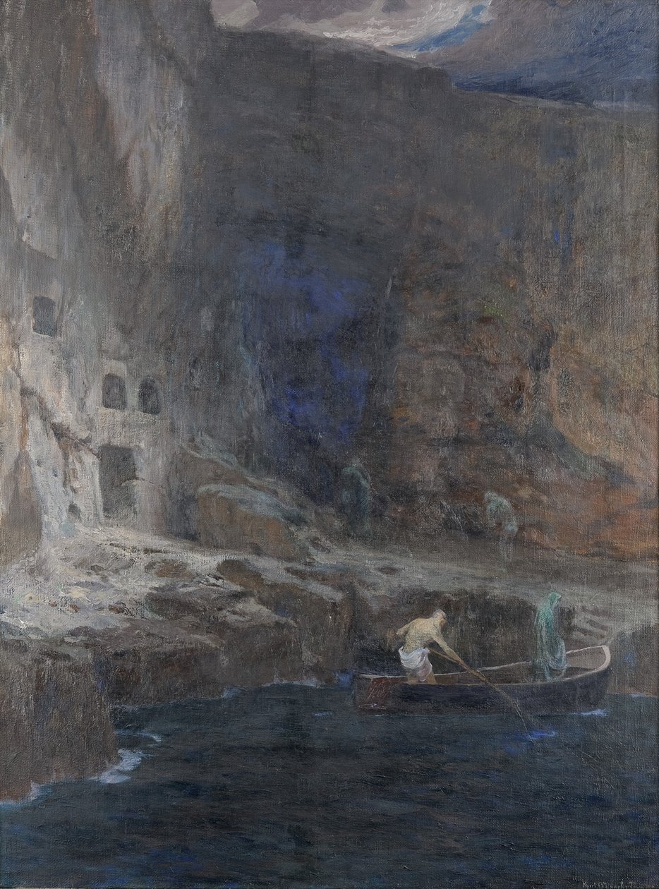 Detail van De zielen van Acheron, 1898 door Adolf Hiremy Hirschl