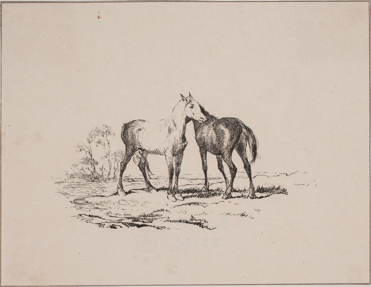 De twee paarden door Johan Adolph Kittendorff