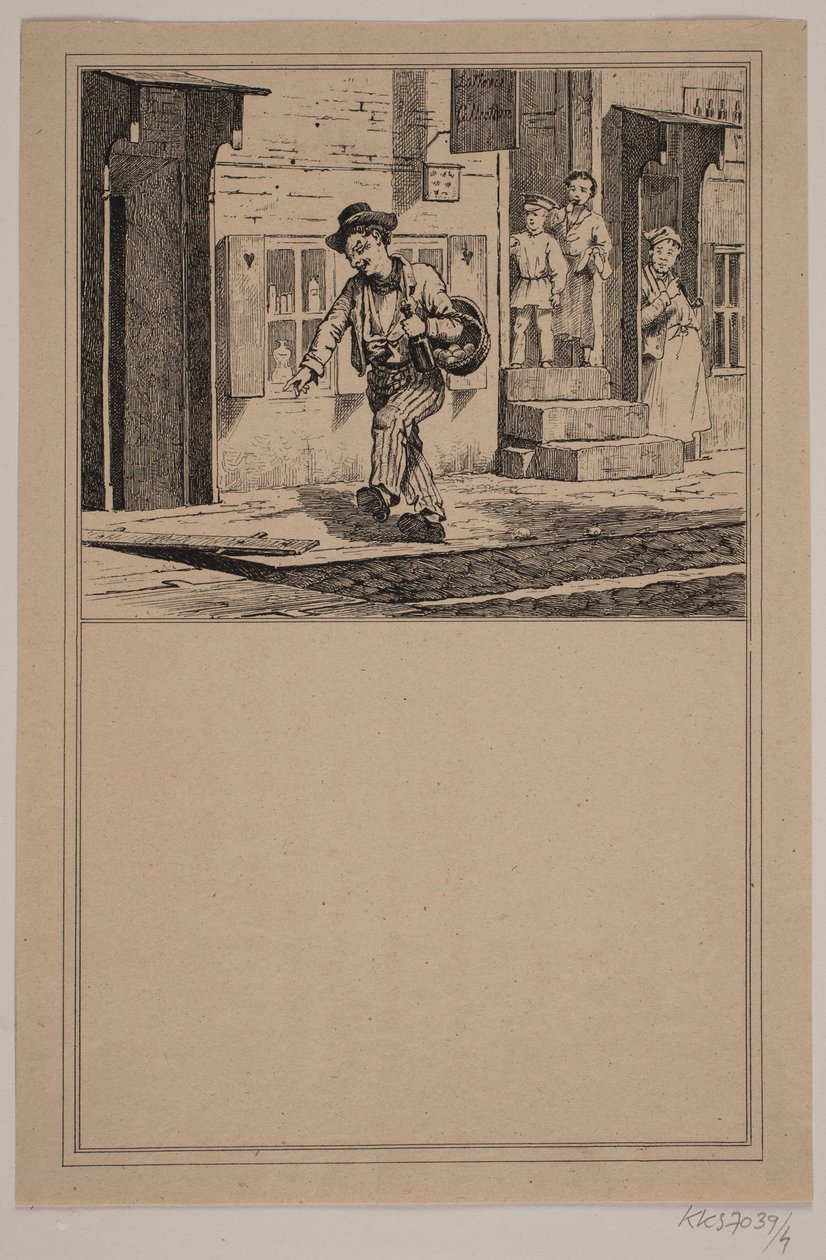 De dronkaard. Nr. 3. in Chr. Winther en M. Rørbye, "25 Afbeeldingen voor kleine kinderen" door Johan Adolph Kittendorff