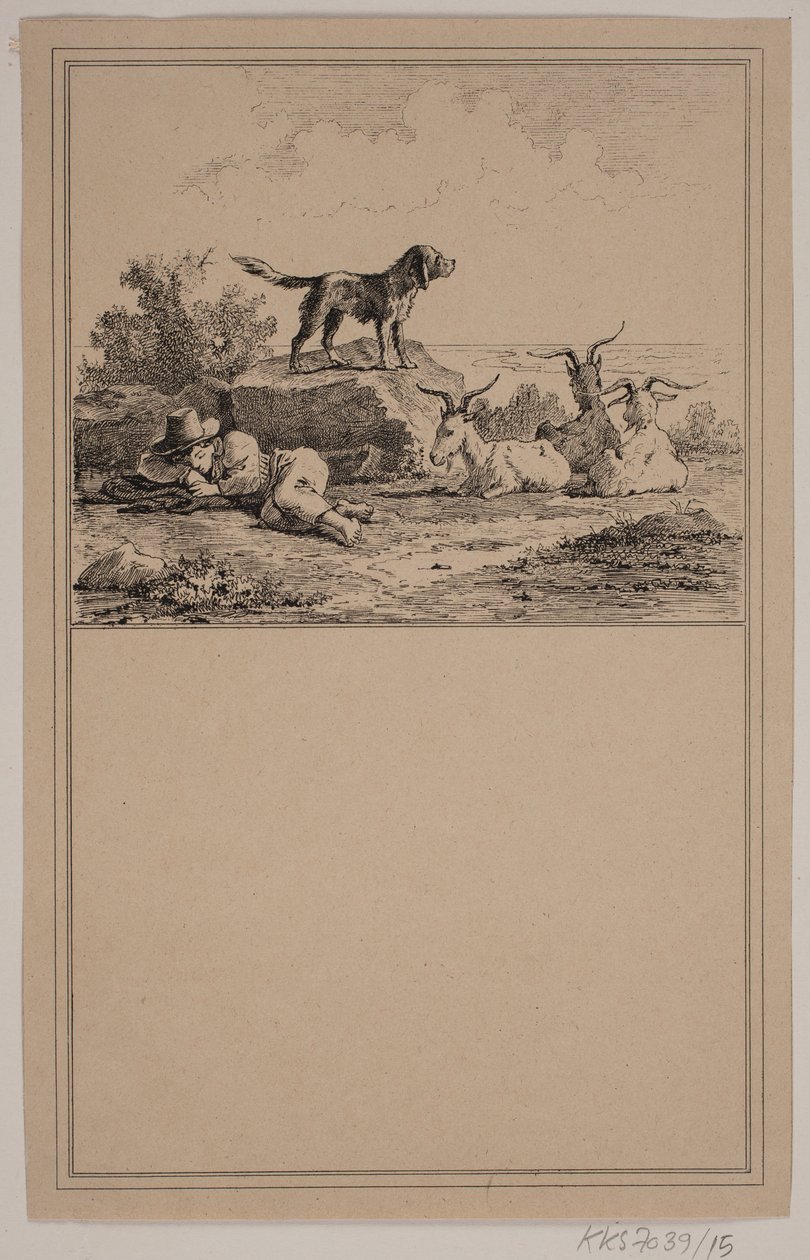 Herdersjongen. Nr. 14 in Chr. Winther en M. Rørbye, "25 Afbeeldingen voor kleine kinderen" door Johan Adolph Kittendorff
