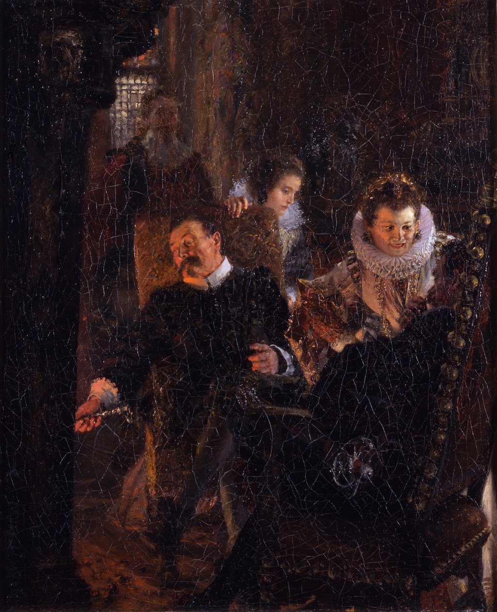 Bij de open haard door Adolph Menzel