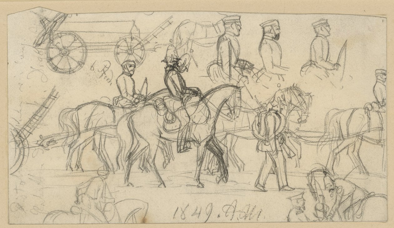 Studies over artillerie en cavalerie door Adolph Menzel