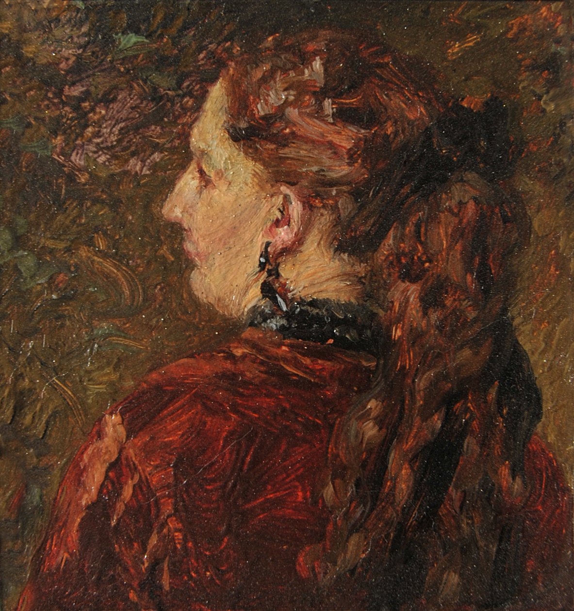 Portret van een dame. Miniatuur uit de collectie Löwe door Adolph Menzel