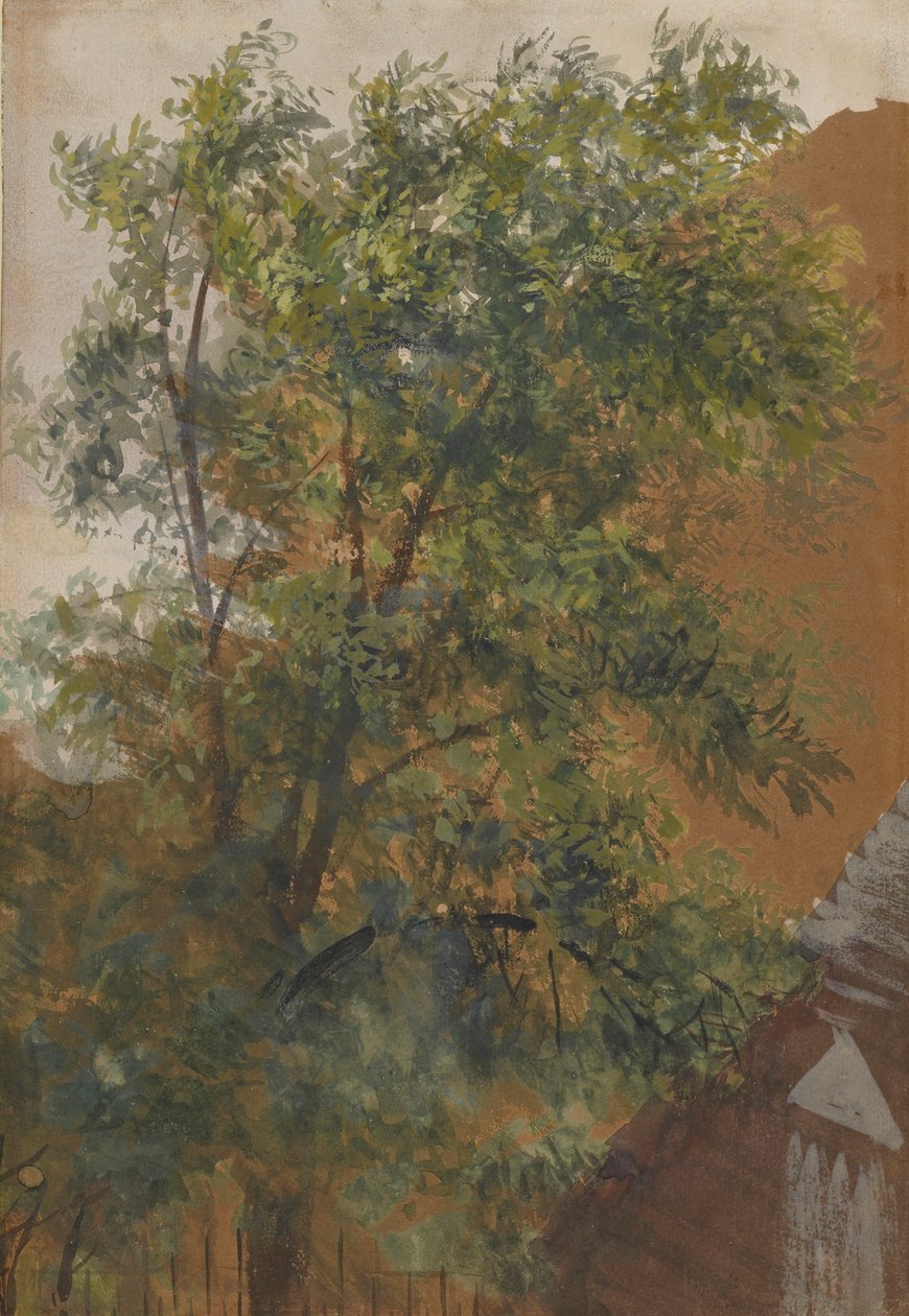 Uitzicht vanuit het raam aan de binnenplaats van zijn atelier aan de Marienstraße 22 door Adolph Menzel