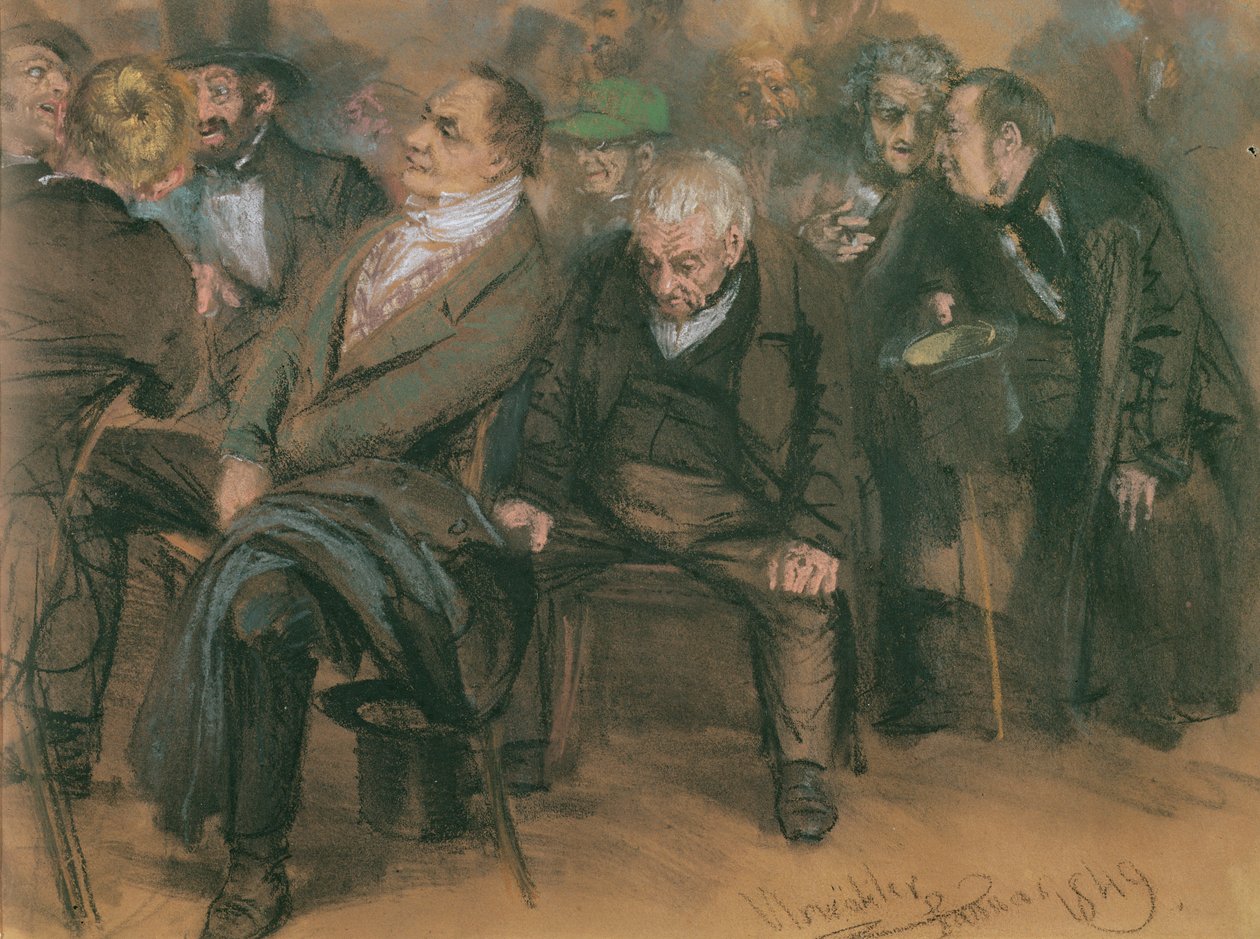 Bourgeois Duitsers in een openbare vergadering, 1849 door Adolph Menzel