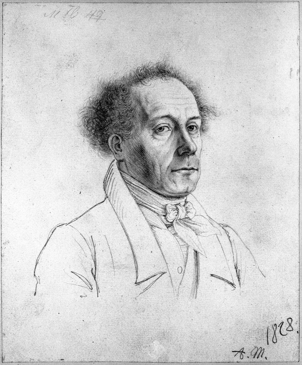Borstbeeld van een man van middelbare leeftijd door Adolph Menzel